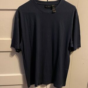 Axcess Dark Blue Ribbed Short Sleeve Tee